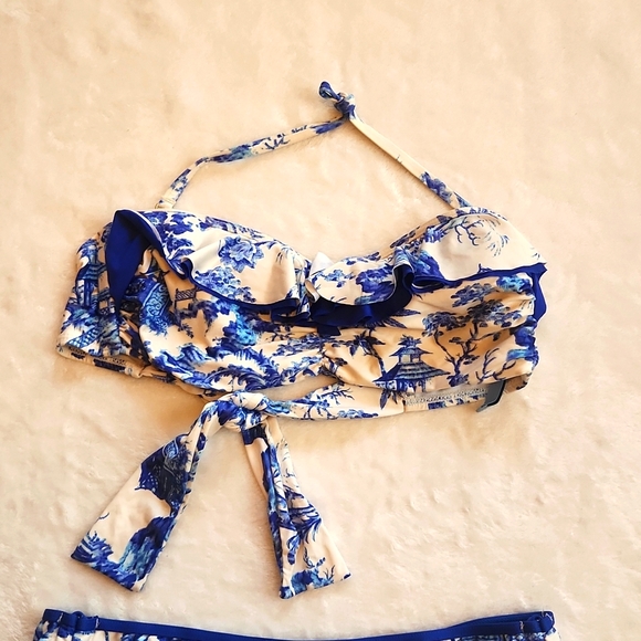 Antonio Melani Blue Willow Bikini Sz Medium - Picture 2 of 7
